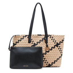 Woven Tote with Pouch