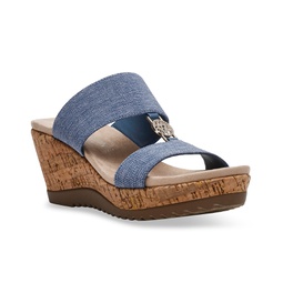 Womens Rikki Double Band Wedge Sandals