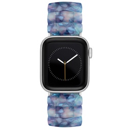 Womens Blue Marbled Acetate Expansion Bracelet designed for 42/44/45/Ultra/Ultra 2 Apple Watch