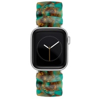 Womens Green Marbled Acetate Expansion Bracelet designed for 42/44/45/Ultra/Ultra 2 Apple Watch