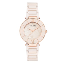 Genuine Mother of Pearl Dial with Cubic Zirconia Crystals Watch