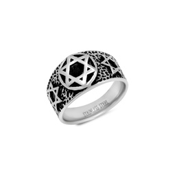 Two-Tone Stainless Steel Star Of David Ring