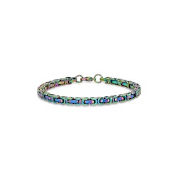 Multicolor IP Stainless Steel Byzantine Bracelet