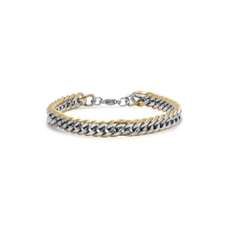 18K Goldplated Stainless Steel Cuban Chain-Link Bracelet
