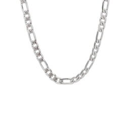 Stainless Steel Diamond Cut Figaro Chain Link Necklace/24