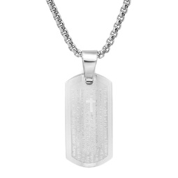 Stainless Steel Lords Prayer Pendant Necklace