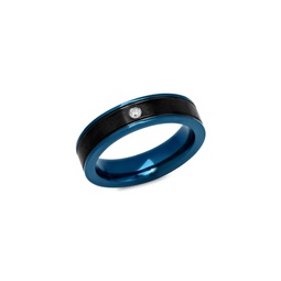 Blue & Black IP Stainless Steel Ring