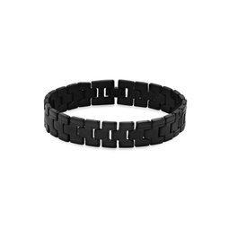 Black IP Stainless Steel Link Bracelet