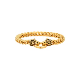 18K Gold Plated Stainless Steel Tigers Head Bracelet