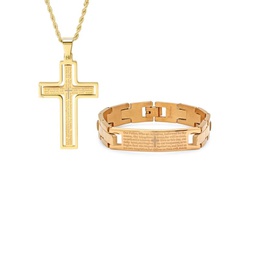 2-Piece 18K Goldplated Stainless Steel Bracelet & Pendant Necklace Set