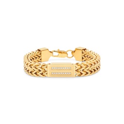 18K Gold Plated Stainless Steel & Simulated Diamond Bracelet