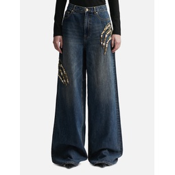Claw Cut-Out Relaxed Jeans