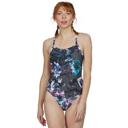Arena Womens Tropical Flowers Maxlife Challenge Back One Piece Swimsuit