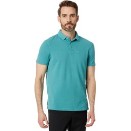 Armani Exchange Regular Fit Solid Colored Sun Washed Pique Polo
