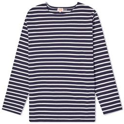 Armor-Lux Long Sleeve Houat Mariniere T-Shirt Navy & White