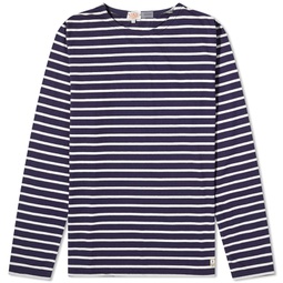 Armor-Lux Long Sleeve Mariniere T-Shirt Navy & White