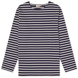 Armor-Lux Long Sleeve Houat Mariniere T-Shirt Navy & Natural