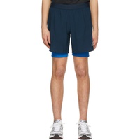 Navy Recycled Polyester Shorts 221092M193003