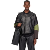 Black Kiko Kostadinov Edition Saida Leather Jacket 241953M181001