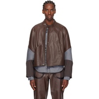 Brown Kiko Kostadinov Edition Saida Leather Jacket 241953M181000