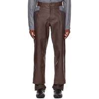 Brown Kiko Kostadinov Edition Milne Leather Trousers 241953M189000