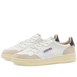 Autry 01 Low Leather and Suede Sneaker White & Navy