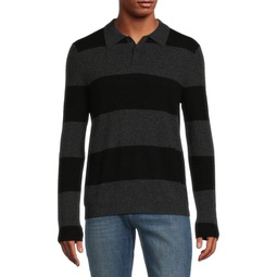 Merino Wool & Cashmere Polo Sweater