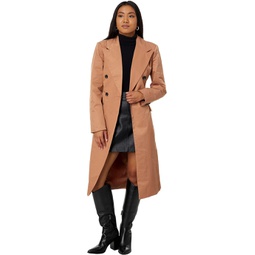 Womens Avec Les Filles Stretch Cotton Belted Trench Coat