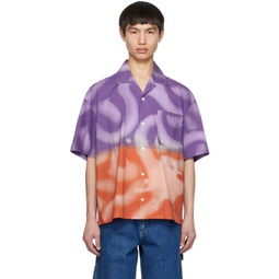 Purple & Orange Dip-Dyed Shirt 232469M192007