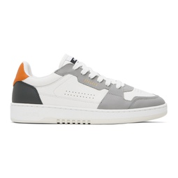 White & Gray Dice Lo Sneakers 241307M237099