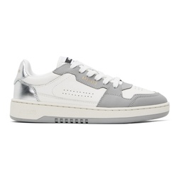 White & Gray Dice Lo Sneakers 241307F128049