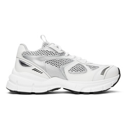 White & Silver Marathon Sneakers 241307F128005