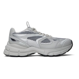 Gray & Silver Marathon Sneakers 241307F128026