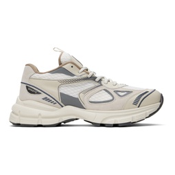 Beige & Gray Marathon Runner Sneakers 241307M237090