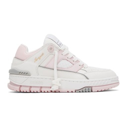 White & Pink Area Lo Sneakers 232307F128069