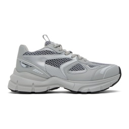 Gray & Silver Marathon Sneakers 232307F128074