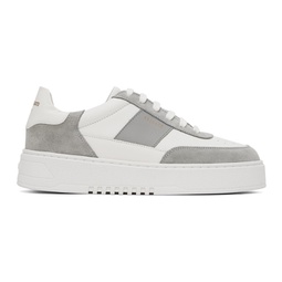 White & Gray Orbit Vintage Sneakers 241307M237034