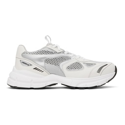 White & Silver Marathon Runner Sneakers 241307M237041