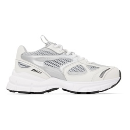 White & Gray Marathon Runner Sneakers 232307F128013