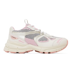 White & Pink Marathon Sneakers 232307F128017