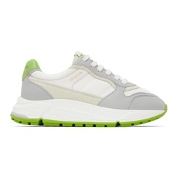 White & Green Rush Sneakers 232307F128035