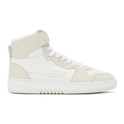 Off-White & Beige Dice Hi Sneakers 231307F127007