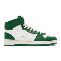 White & Green Dice Hi Sneakers 232307M236002