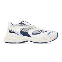 White & Navy Marathon Runner Sneakers 232307M237057