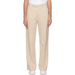 Beige Arch Slit Trousers 232307F087001
