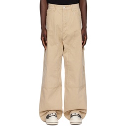 Khaki Paneled Trousers 241198M191005