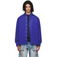 Blue Oversized Long Sleeve Shirt 241198M192008
