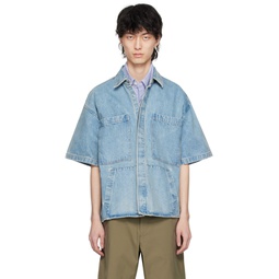 Blue Faded Denim Shirt 241198M192003