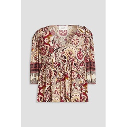 Zarry paisley-print crepe blouse