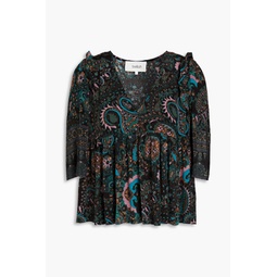 Zarry paisley-print crepe blouse
